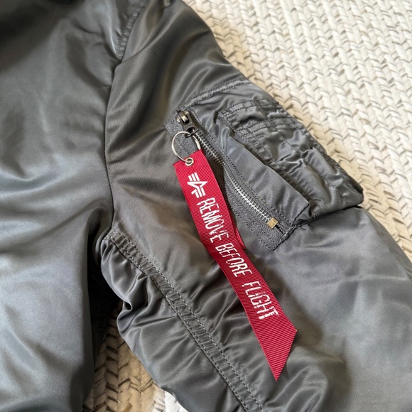 Alpha Industries MA-1 Flight Jacket Bomber Slim Fit Gunmetal Grey Large - Picture 10 of 10